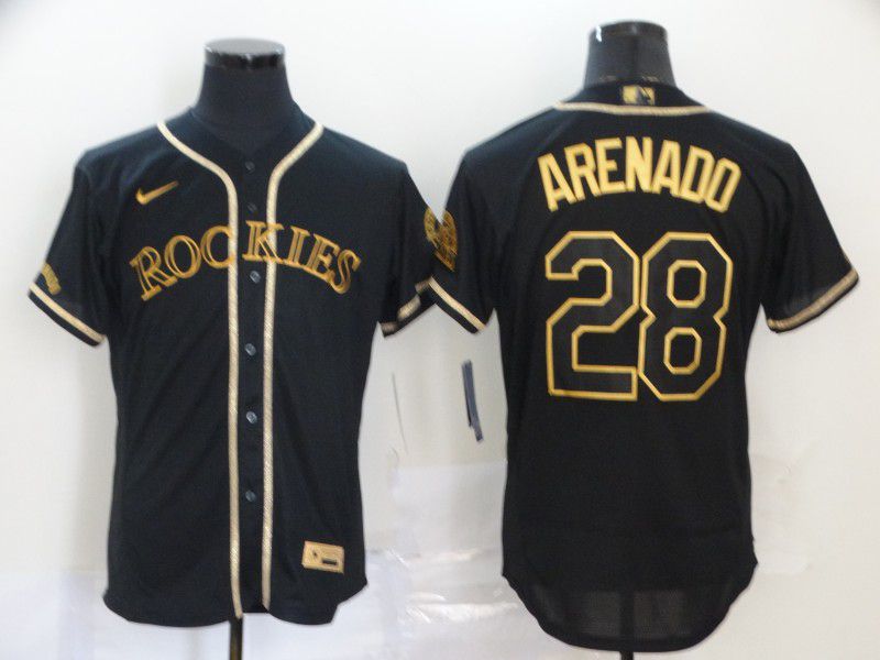 Men Colorado Rockies #28 Arenado Black Nike Elite MLB Jerseys